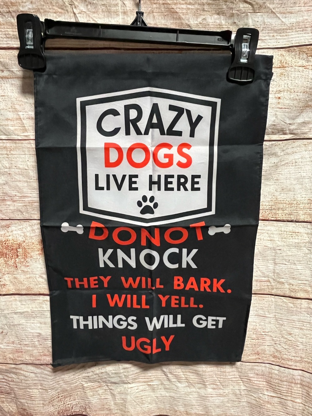 Crazy dogs live here comical garden decorative flag